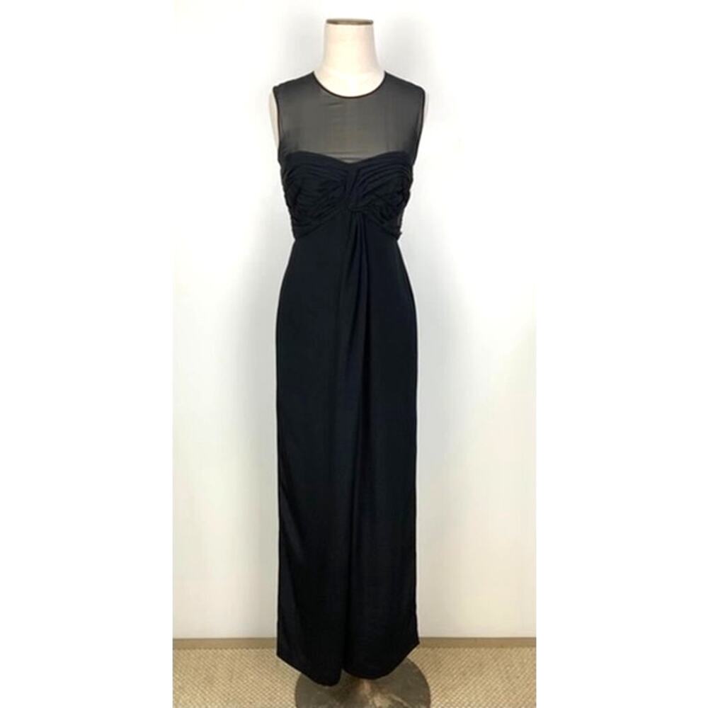 3.1 Phillip Lim Silk Sheer Pleated Bodice Wide Leg Jumpsuit Black Women's Size 4